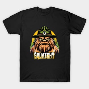 Squatchy Forest Ranger - Bigfoot Enthusiast Graphic T-Shirt